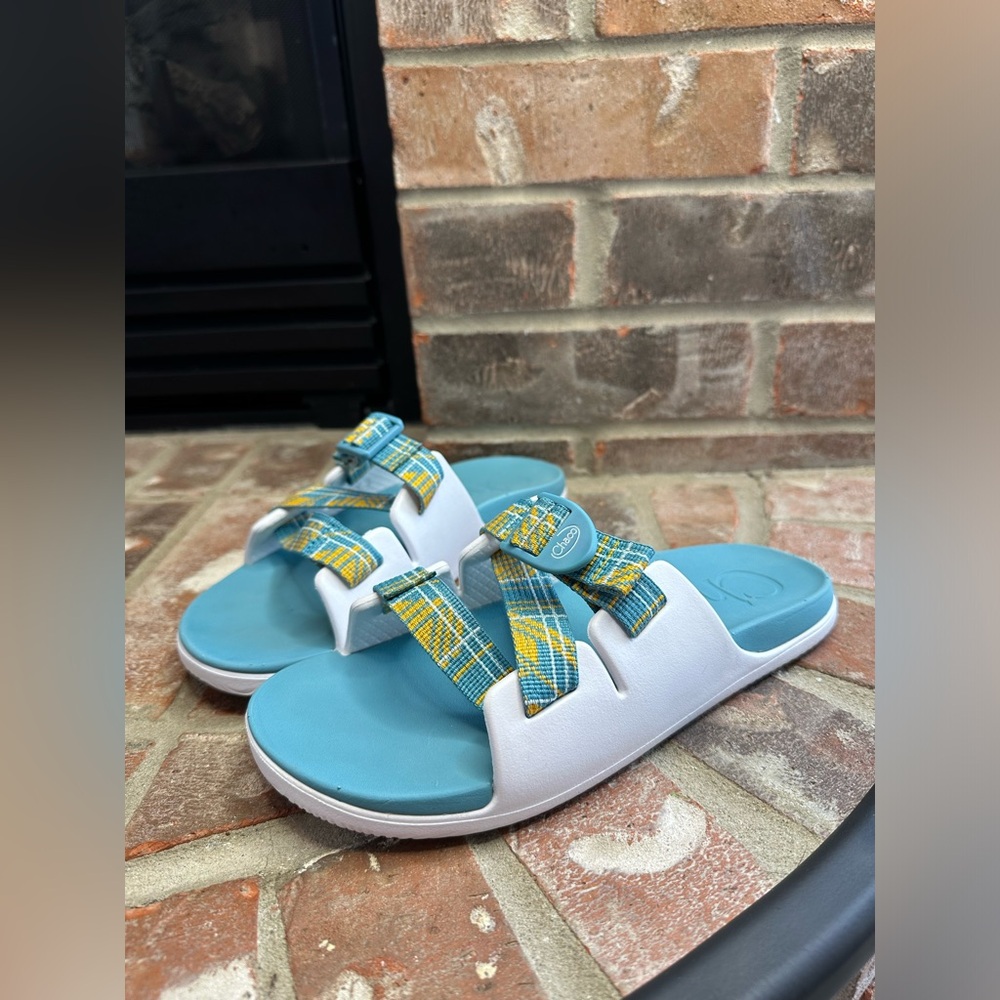 Chaco Chillos Slide Sz 5 (Y) Little Kid Beach Sandal Court Porcelain - 0290